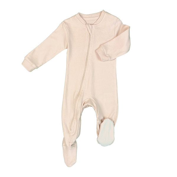 ZippyJamz Organic Cotton Footed Sleeper - Crystal Blush (Newborn)