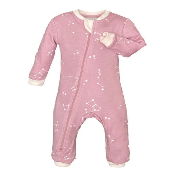 ZippyJamz Organic Cotton Footless Sleeper - Galaxy Love Pink (12-18 Months)