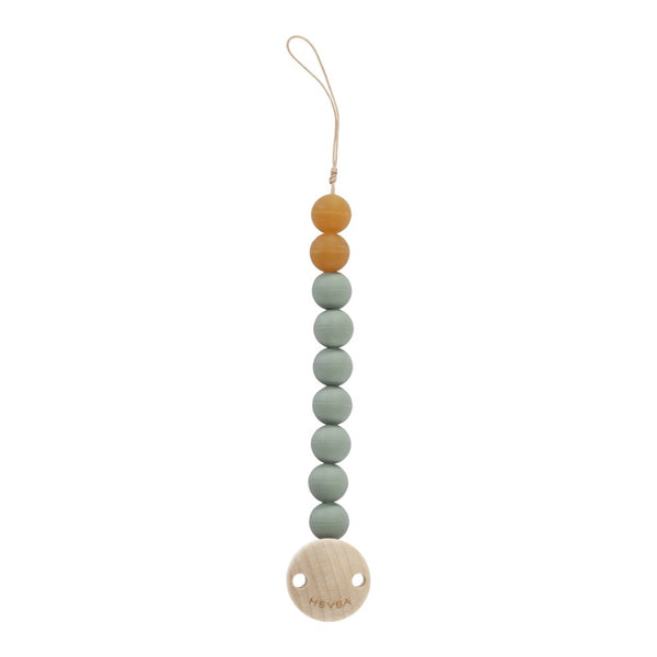 Hevea Wood and Natural Rubber Pacifier Holder - Moss Green