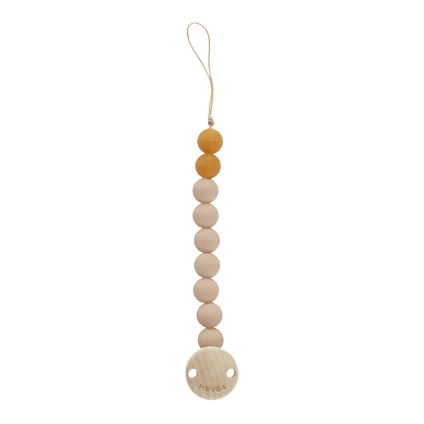 Hevea Wood and Natural Rubber Pacifier Holder - Sandy Nude