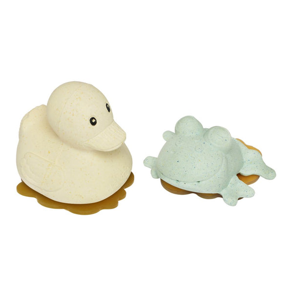 Hevea Squeez N Splash Duck & Frog Bath Toys - Sand & Sage