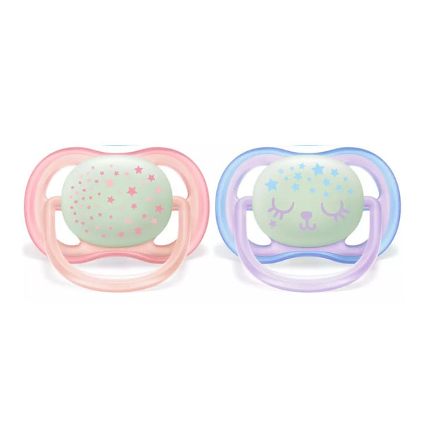 Avent Ultra Air Night Pacifiers - Pink (0-6 Months)