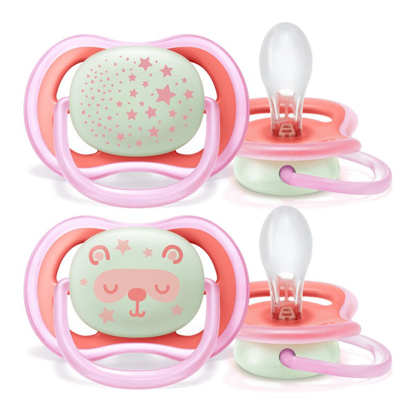 Avent Ultra Air Night Pacifiers - Pink (6-18 Months)