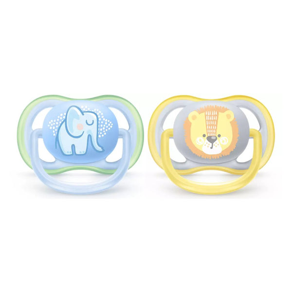 Avent Ultra Air Pacifiers - Blue/Yellow (0-6 Months)