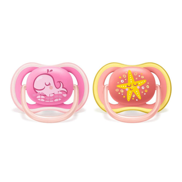 Avent Ultra Air Pacifiers - Pink (6-18 Months)