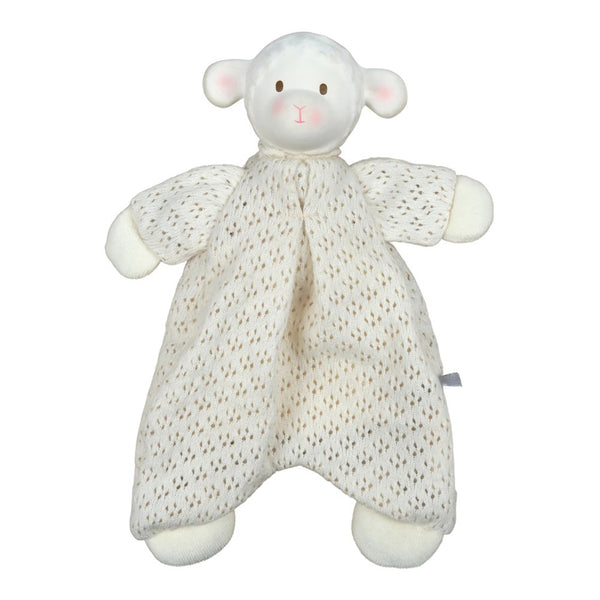 Tikiri Baby Lovey Plush Toy with Organic Natural Rubber Teether head - Bahbah the Lamb