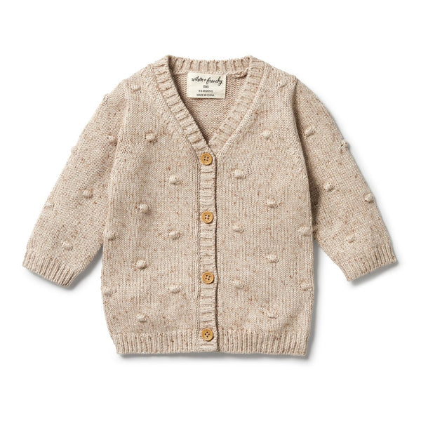 Wilson+Frenchy Knitted Button Cardigan - Oatmeal Fleck (3-6 Months, 6-8 Kg)