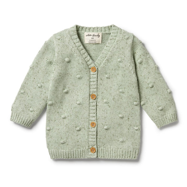 Wilson+Frenchy Knitted Button Cardigan - Sage (6-12 Months, 8-10 Kg)