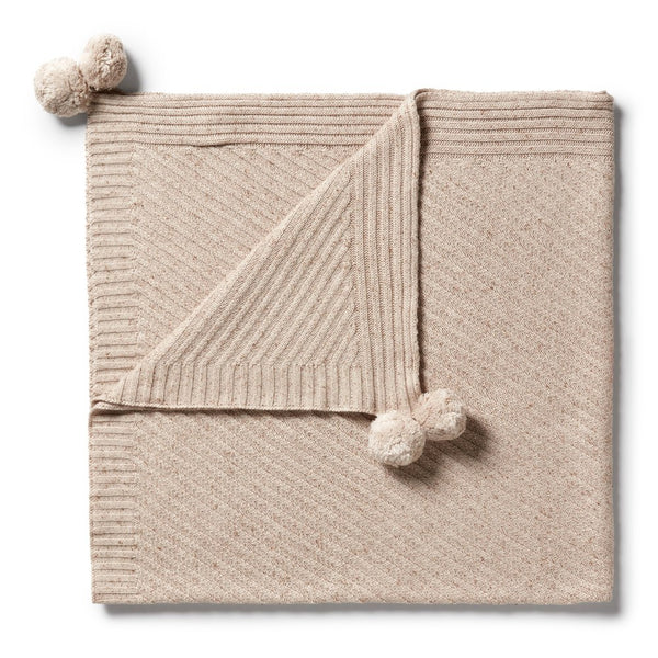 Wilson+Frenchy Knitted Jacquard Blanket - Oatmeal