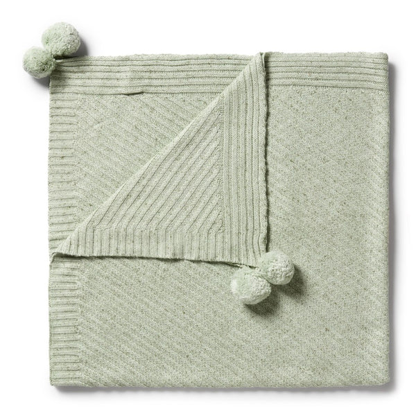 Wilson+Frenchy Knitted Jacquard Blanket - Sage