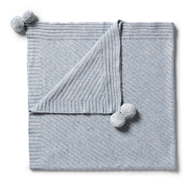 Wilson+Frenchy Knitted Jacquard Blanket - Sky