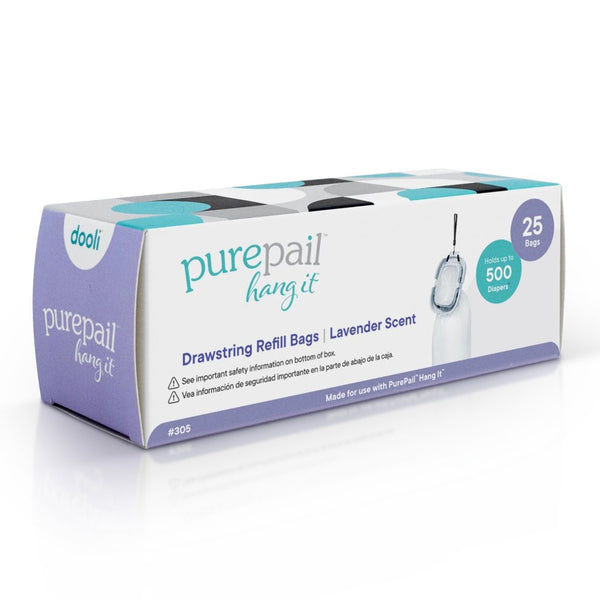 PurePail Refill Bags for Hang It Odor Trapping Diaper Disposal Systems - 25 Bags