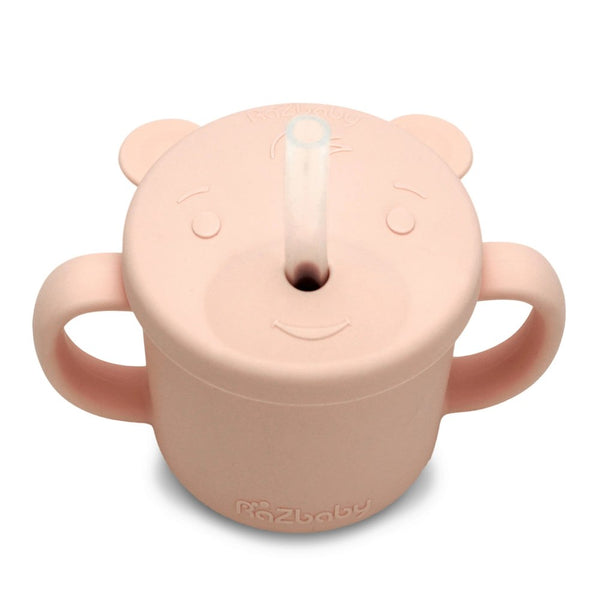 RaZbaby OSO-Cup Silicone Cup with Straw - Pink