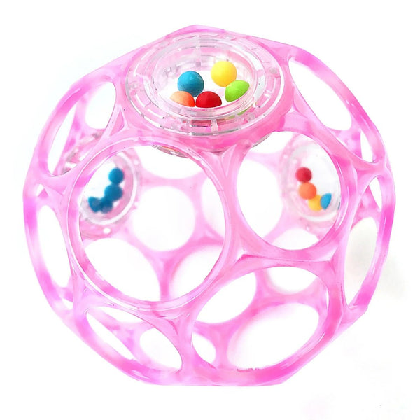 Oball 4 inch Rattle Ball - Pink