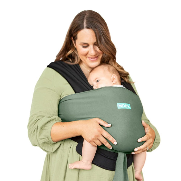 Moby Easy Wrap Baby Carrier - Olive/Onyx