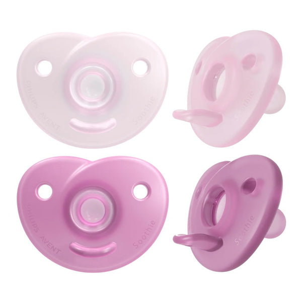 Avent Soothie Heart Pacifiers - Pink (3-18 Months)