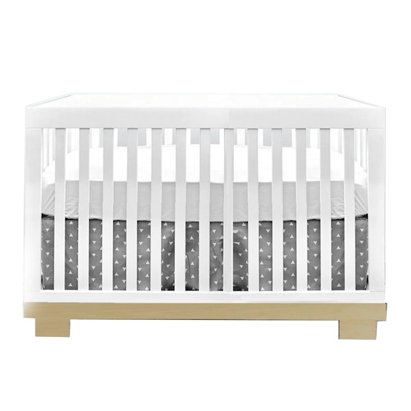 Dear-Born Baby Chelsea 4-in-1 Convertible Crib - White with Natural Base