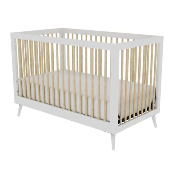 Dear-Born Baby Uptown 3-in-1 Convertible Crib - White with Natural Spindles (79350) (Floor Model)