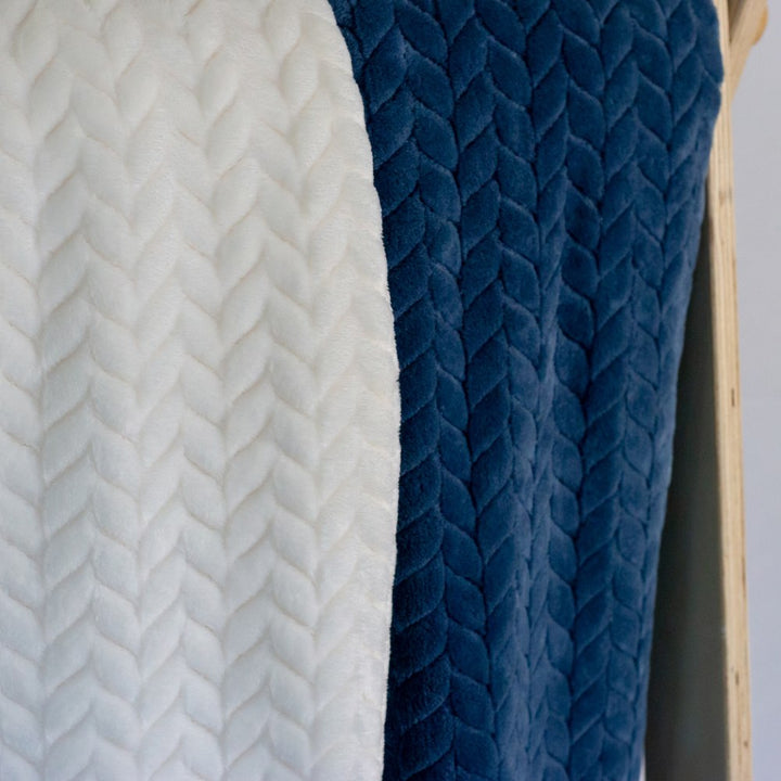 Juddlies Jacquard Flannel Baby Blanket - Cream