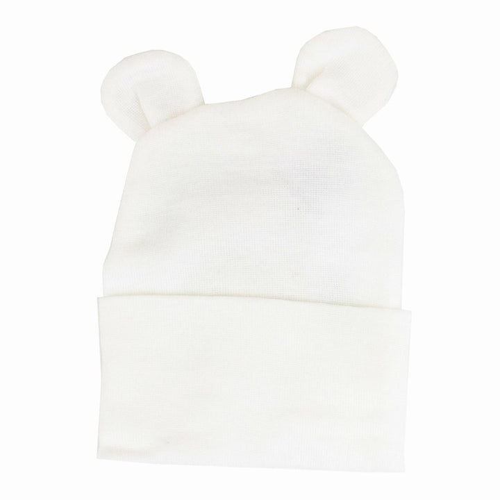 Kidcentral Essentials Newborn Hat - White Ears Default Title