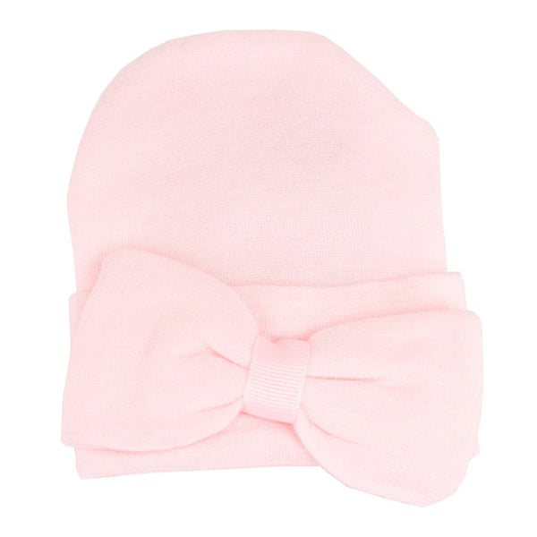 Kidcentral Essentials Newborn Hat - Pink Bow