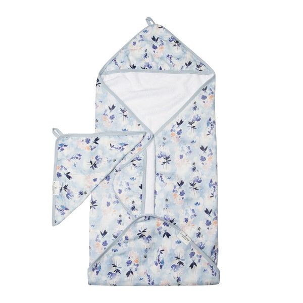 Lolou Lollipop Hooded Towel Set - Ink Floral