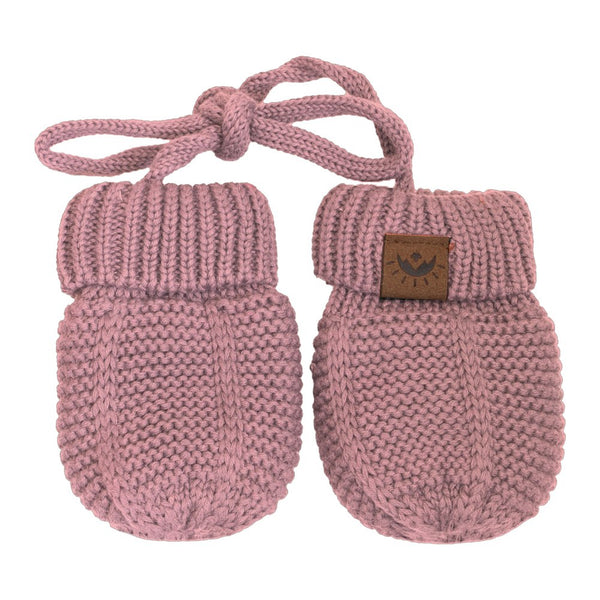 Calikids Cotton Knit Baby Mittens - Rose (0-9 Months)