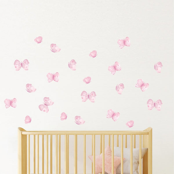 Peppy Lu Nursery Wall Decals Set - Pink Felicity Butterflies (Small)
