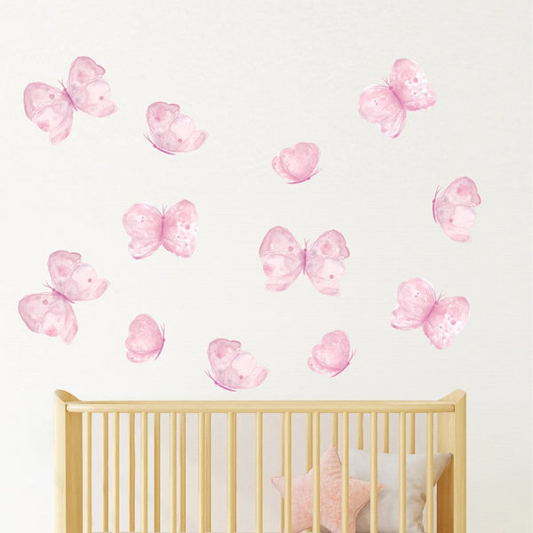 Peppy Lu Nursery Wall Decals Set - Pink Felicity Butterflies (Large)
