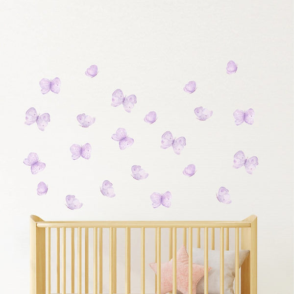 Peppy Lu Nursery Wall Decals Set - Purple Felicity Butterflies (Small)