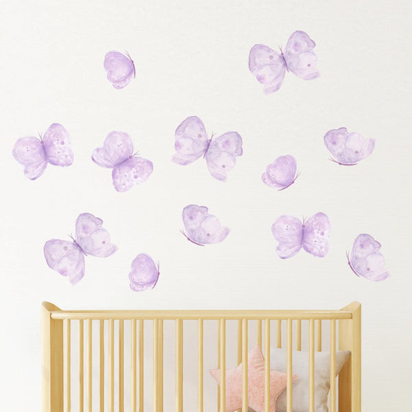 Peppy Lu Nursery Wall Decals Set - Purple Felicity Butterflies (Large)