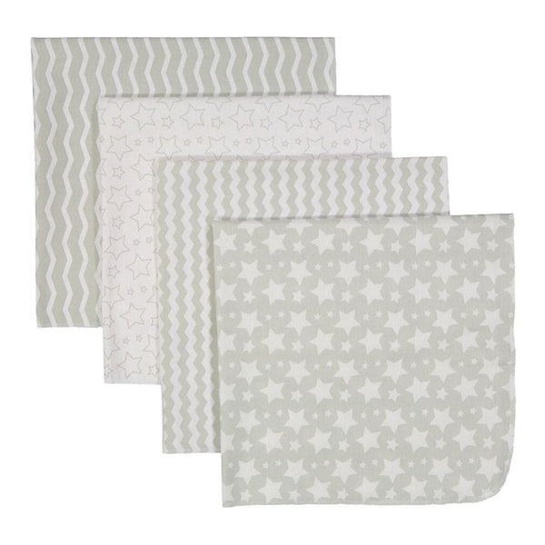 Necessities by TenderTyme 4-Pack Receiving Blankets - Grey Print