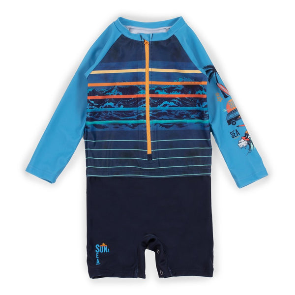 Nano One-Piece Rashguard Boys Long-Sleeve Swimsuit - Light Blue (2T)