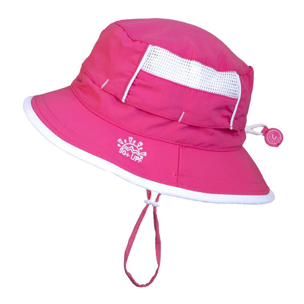 Calikids UV Vented Bucket Hat - Hot Pink (Medium, 9-18 Months)