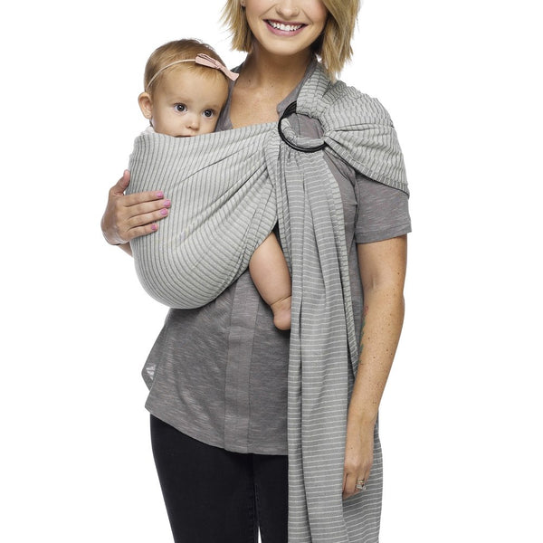 MOBY Ring Sling Baby Carrier - Silver Streak