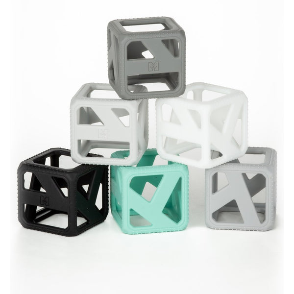 Malakrey Kids Stack N Chew Mini Cubes Teething Toy - Monochrome