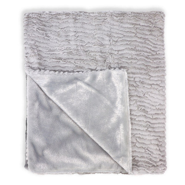 Baby Mode Signature Ridged Plush Blanket - Grey