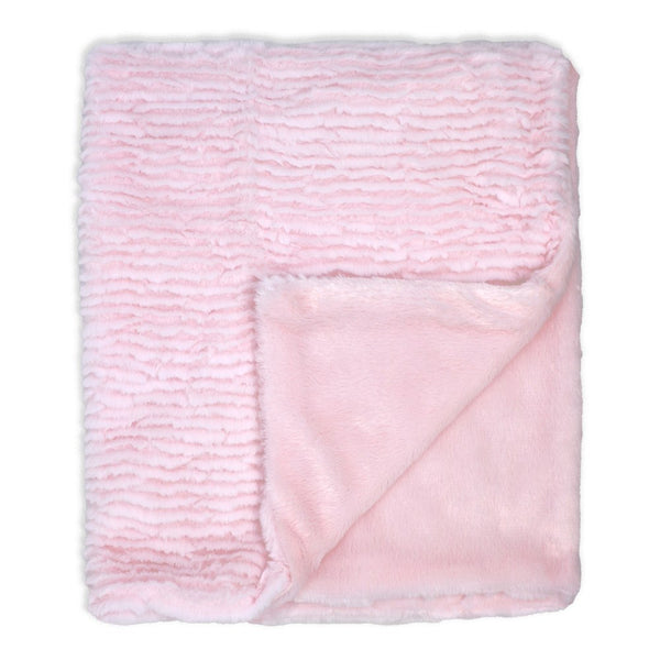 Baby Mode Signature Ridged Plush Blanket - Pink