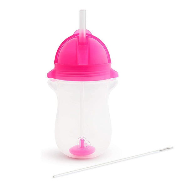 Munchkin Any Angle Click Lock Weighted Straw Trainer Cup - Pink (10 oz)