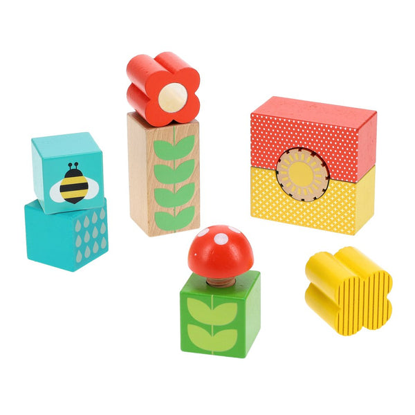 Petit Collage Wooden Discovery Blocks Set - Busy Garden