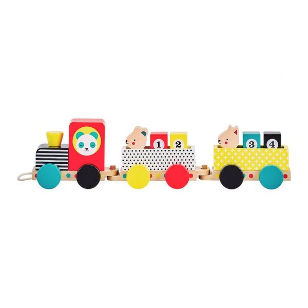 Petit Collage Wooden Pull-Along Train - Animal Friends