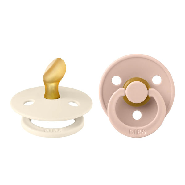 Bibs Pacifier 2-Pack Pacifiers - Ivory/Blush (Size 1, 0-6 Months)