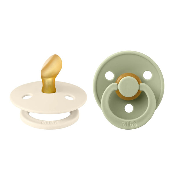 Bibs Pacifier 2-Pack Pacifiers - Ivory/Sage (Size 2, 6-18 Months)