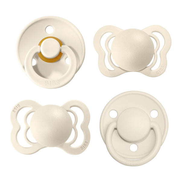 Bibs Pacifier Try-It Collection 4-Piece Pacifier Set - Ivory (0-6 Months)