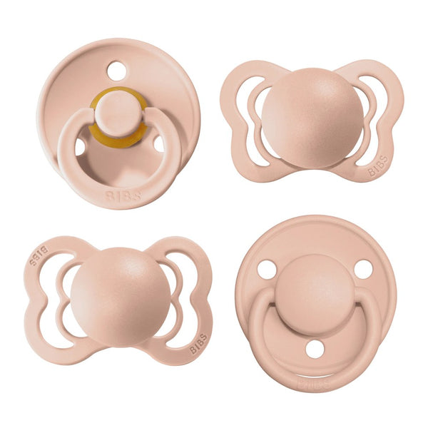 Bibs Pacifier Try-It Collection 4-Piece Pacifier Set - Blush (0-6 Months)