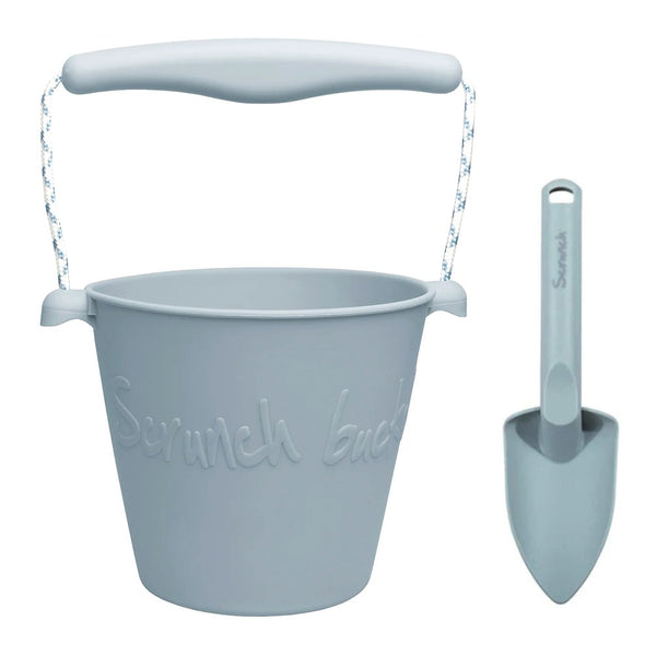 Scrunch Foldable Silicone Bucket and Spade Set - Duck Egg Blue