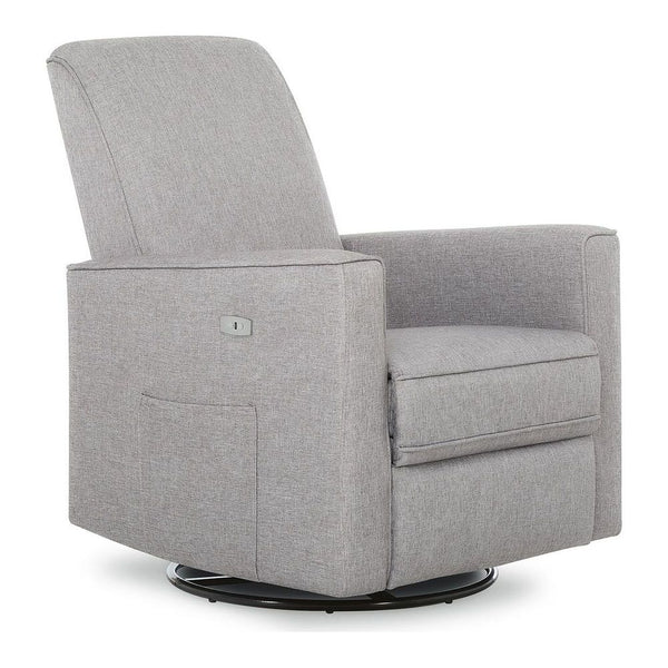 Evolur Monroe Glider with Swivel Base and Power Recline - Luxe Grey