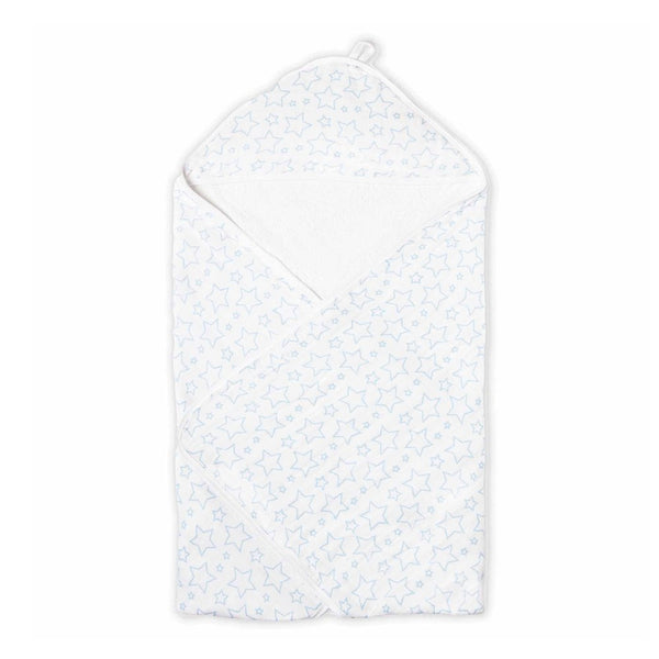 Necessities by Tender Tyme Muslin & Terry Cotton Hooded Towel - Blue Stars