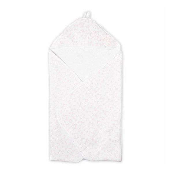 Necessities by Tender Tyme Muslin & Terry Cotton Hooded Towel - Pink Stars