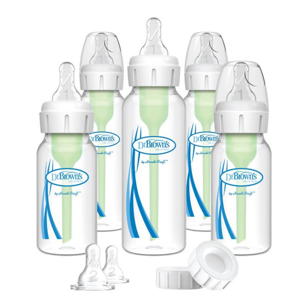 Dr. Brown's Natural Flow Anti-Colic Options+ Narrow Baby Bottle Newborn Gift Set